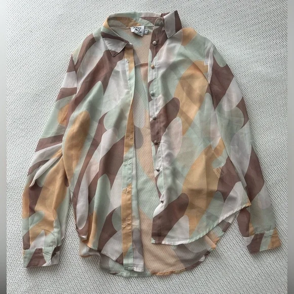 Princess Polly Funky Town Shirt Multi Size 6 - Picture 6 of 12